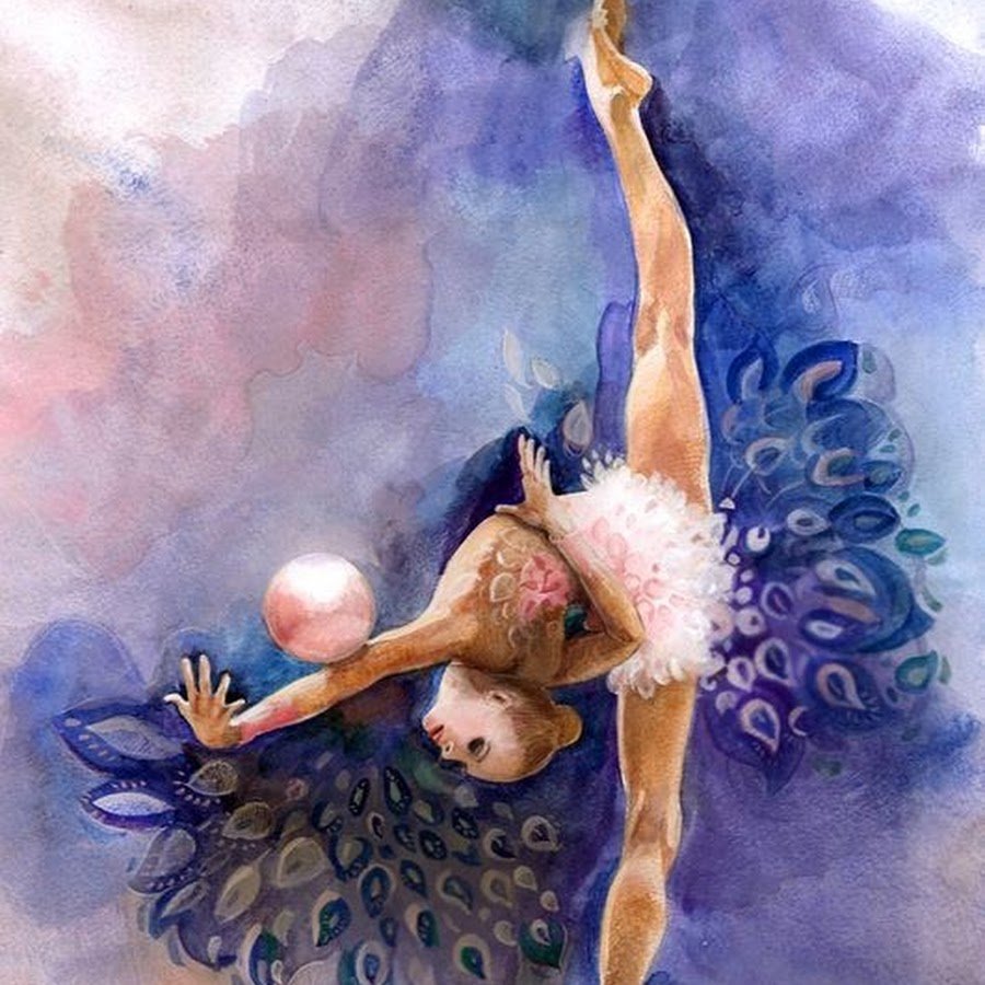 Гимнастка с лентой рисунок для детей