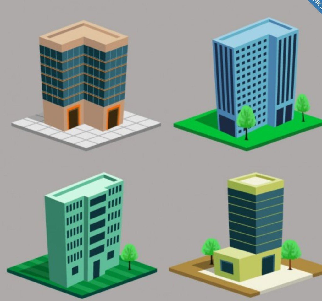 Здание 3д вектор