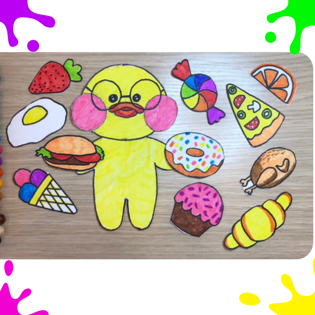 Бумажная еда для бумажной уточки