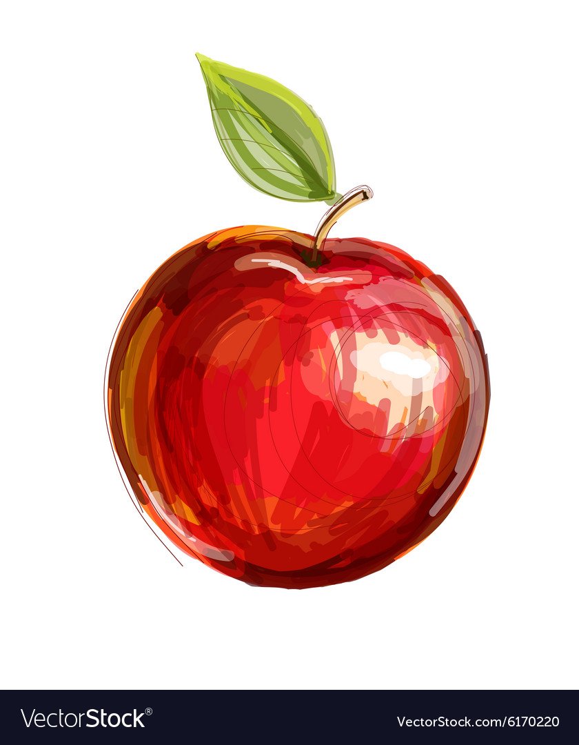 Яблоко на белом фоне