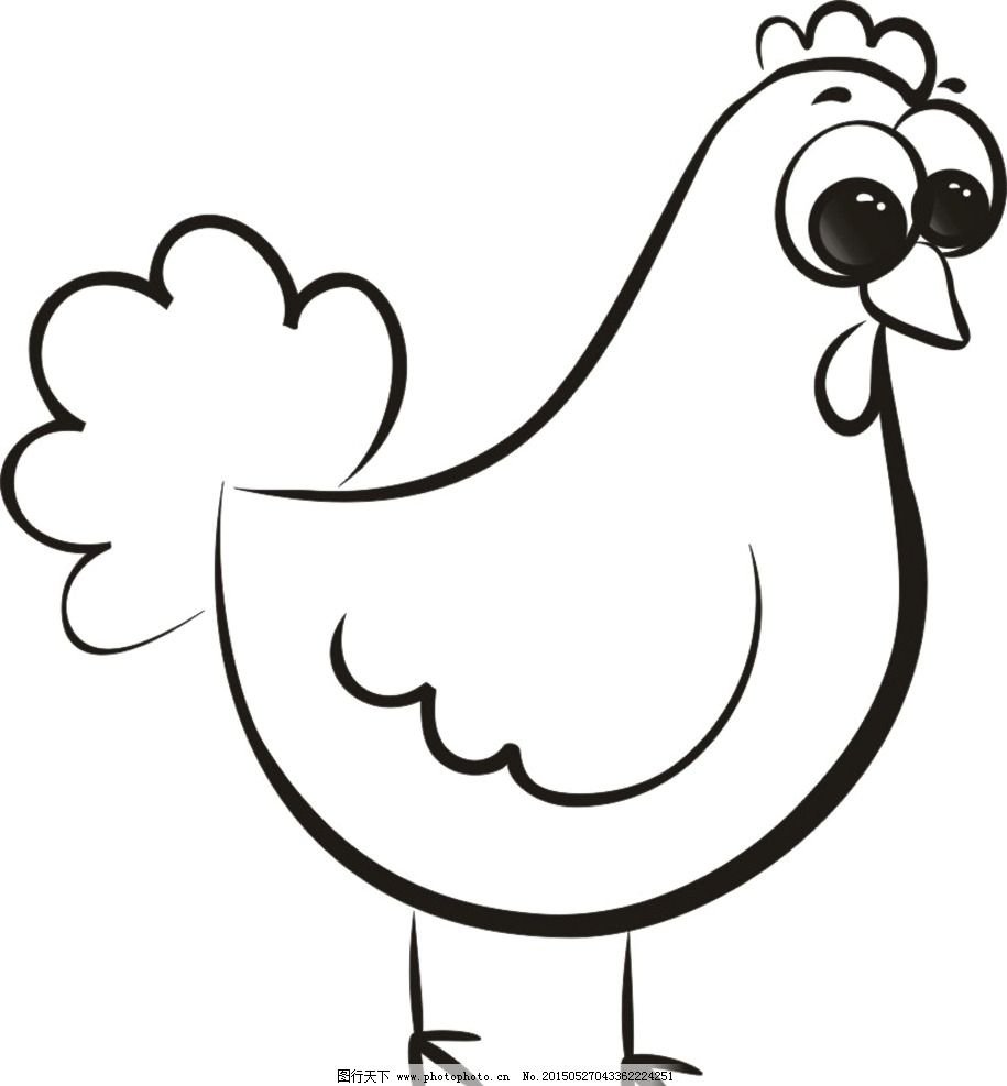 Курица раскраска для малышей