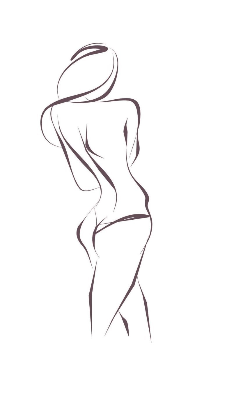 Красивый женский силуэт в линиях