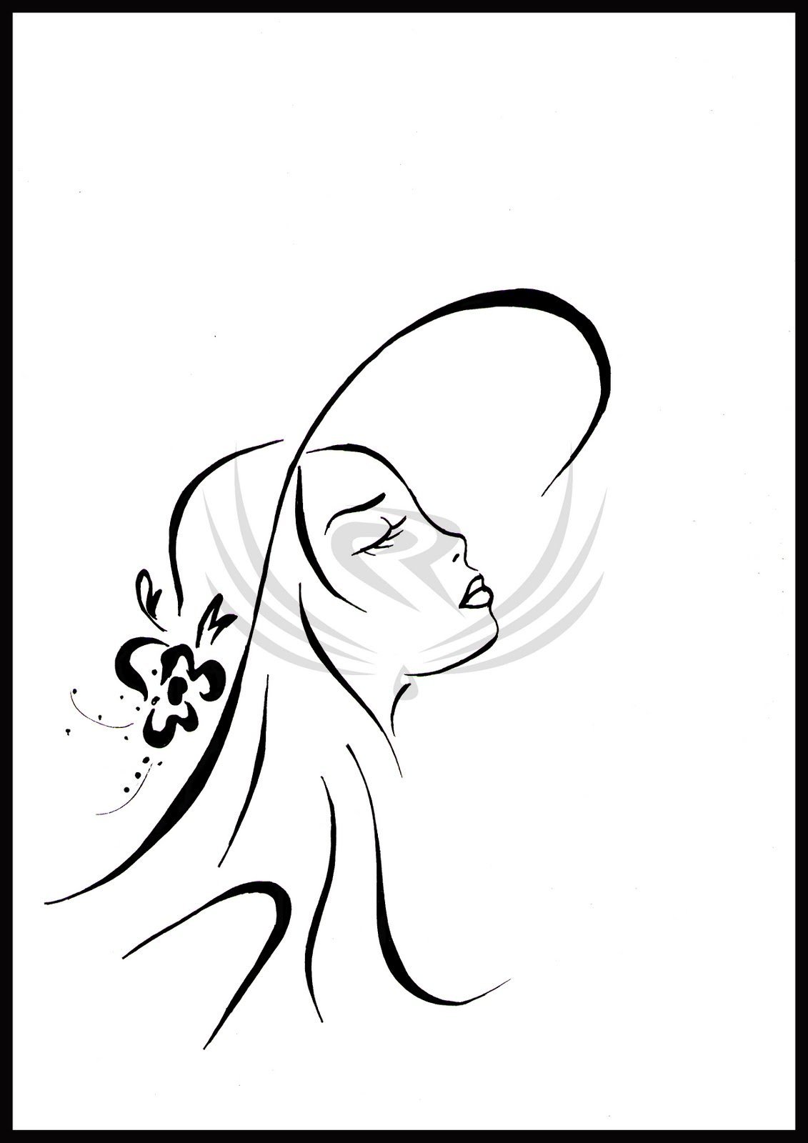 Женский силуэт сзади