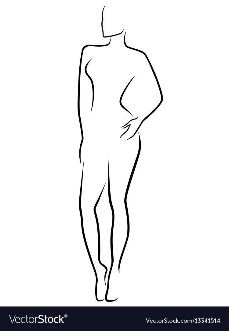 Девушка одной линией