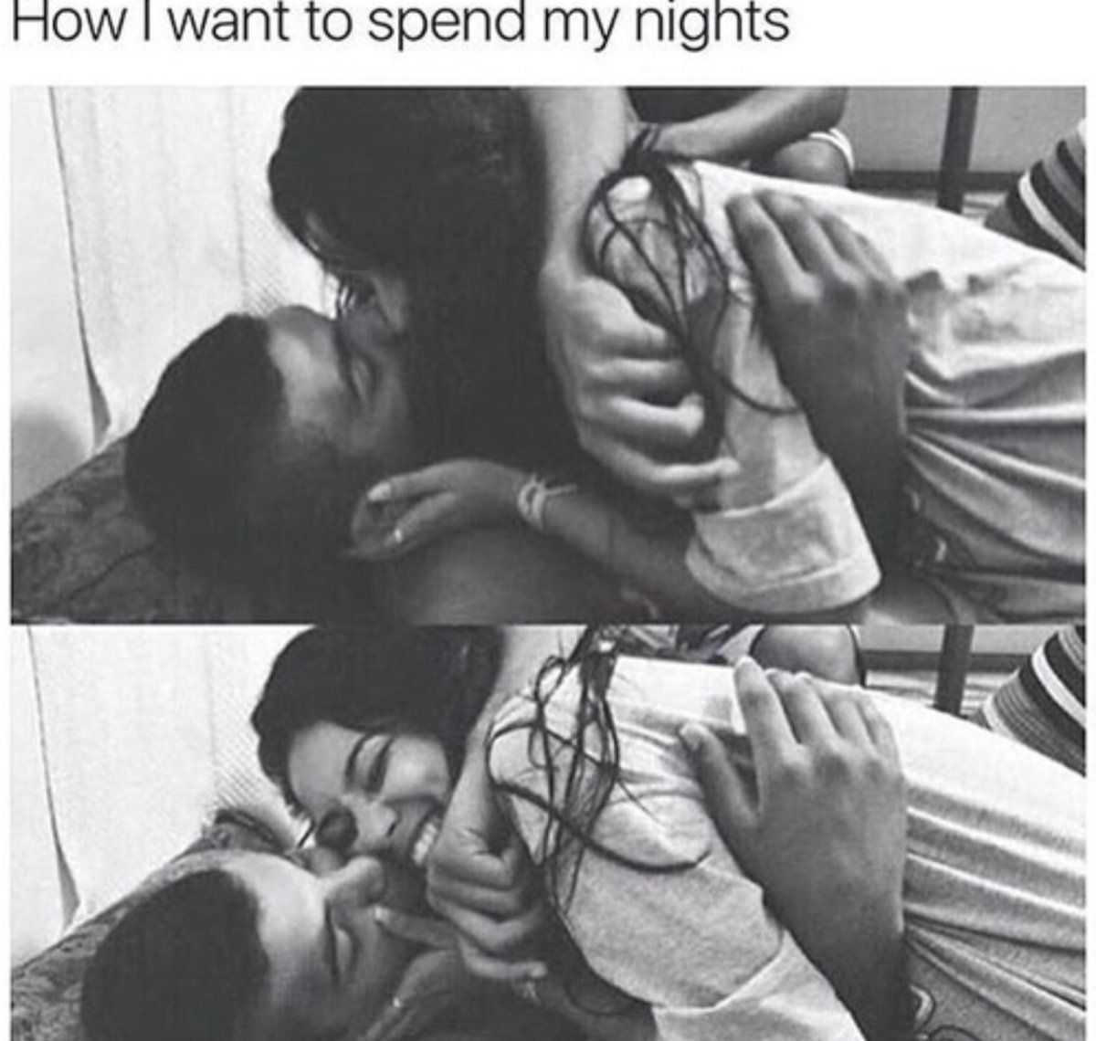 Обнимаются в кровати