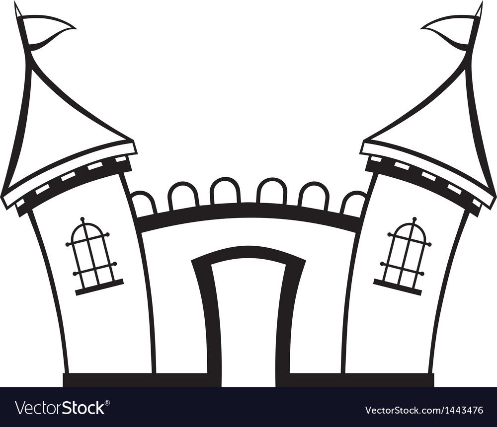 Крепость с воротами карандашом