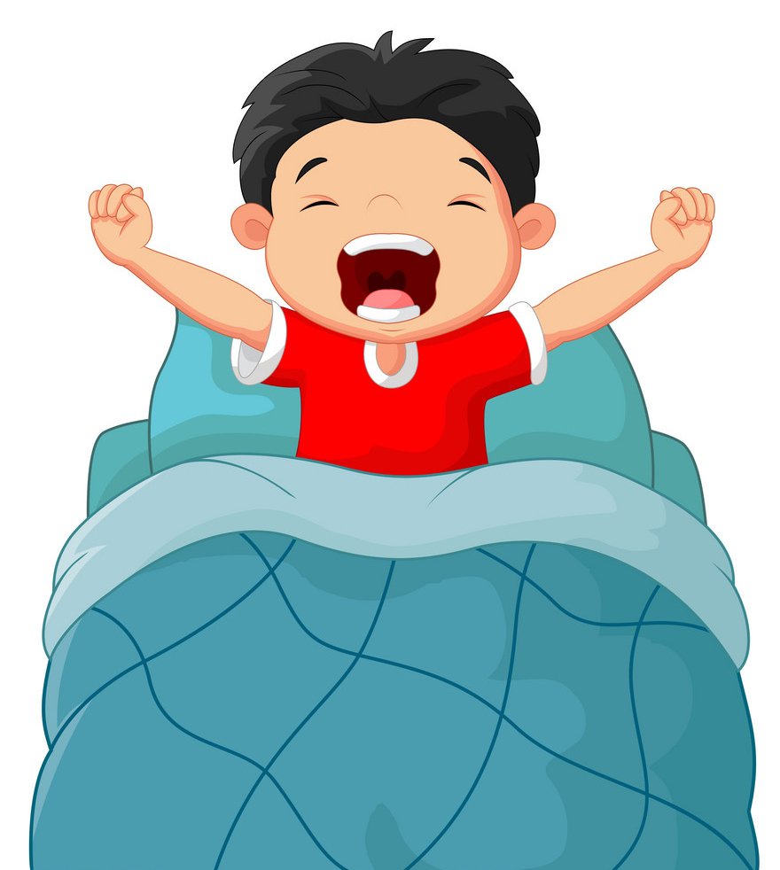 Мальчик просыпается мультяшный