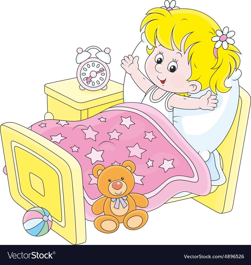 Мультяшная девочка проснулась