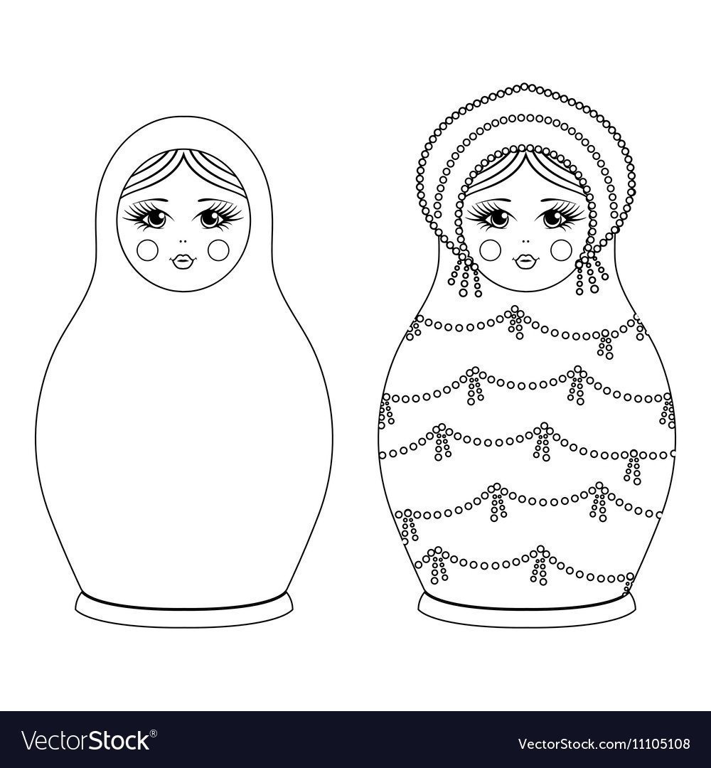 Матрешка аппликация из ткани