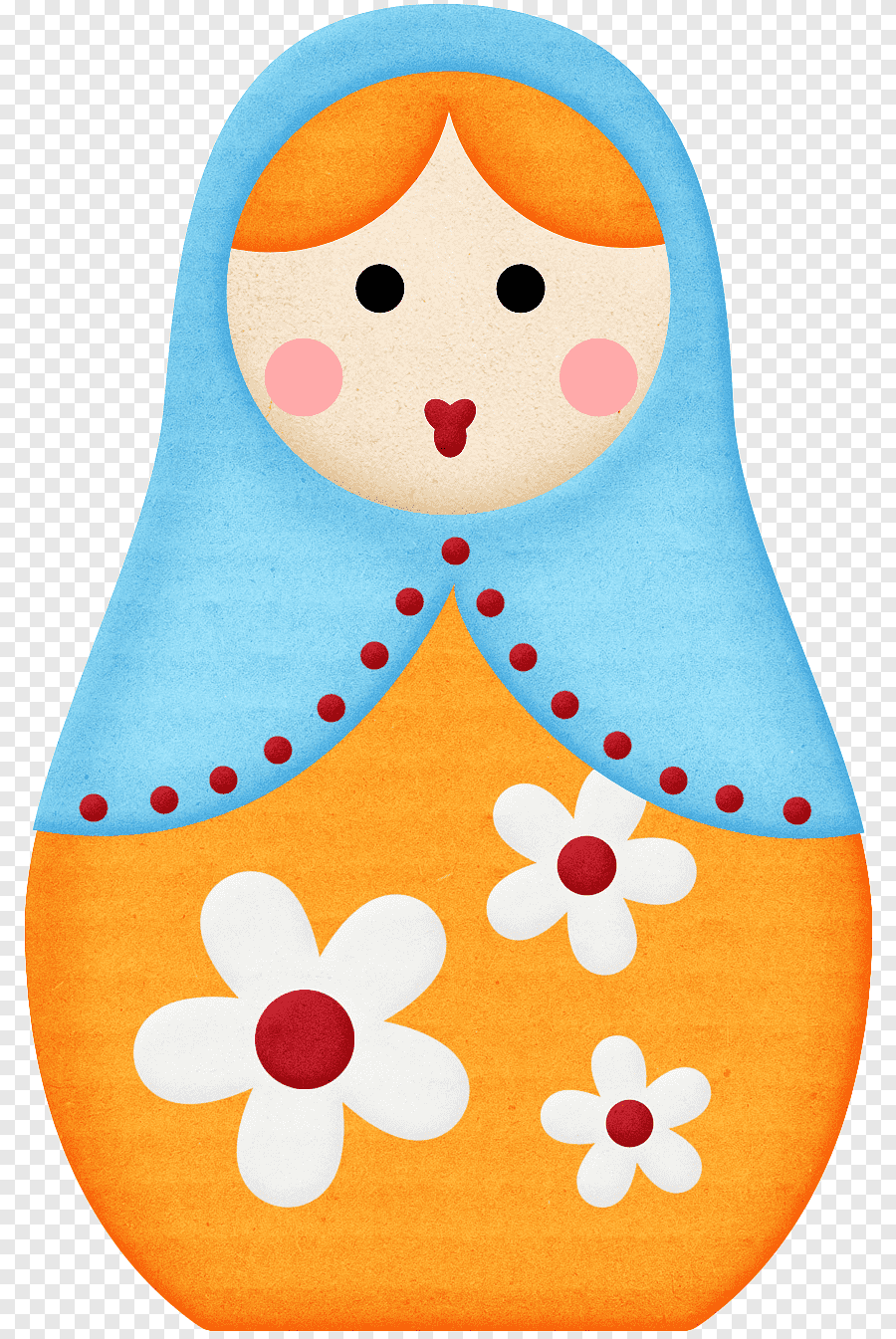 Матрешка трафарет в цвете