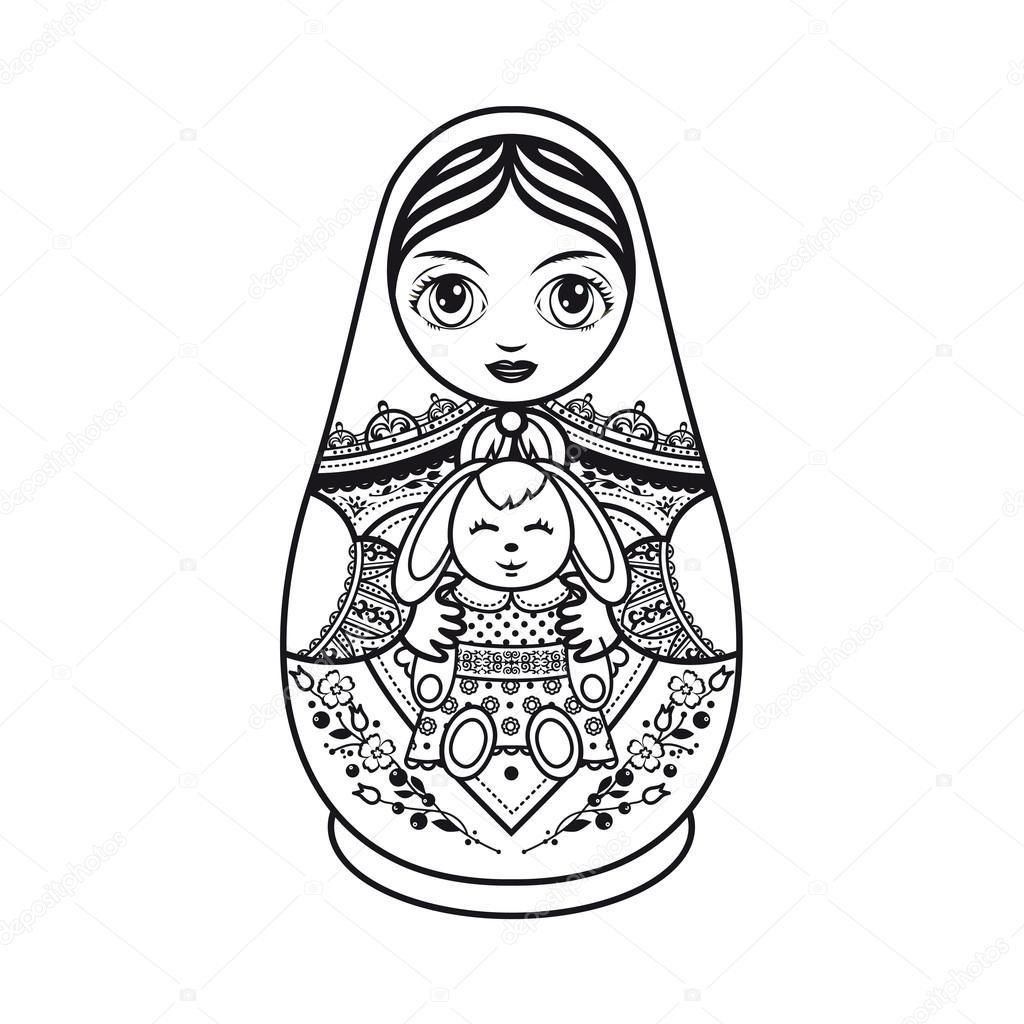 Матрешка оранжевая