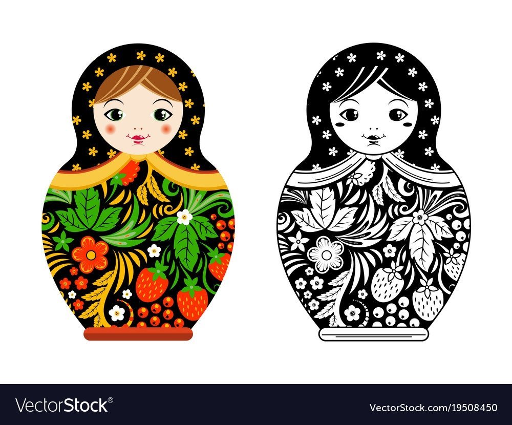 Матрешка картинка для аппликации