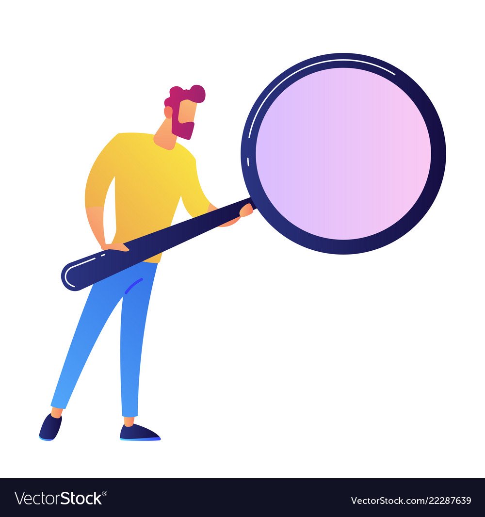 Человек с лупой вектор