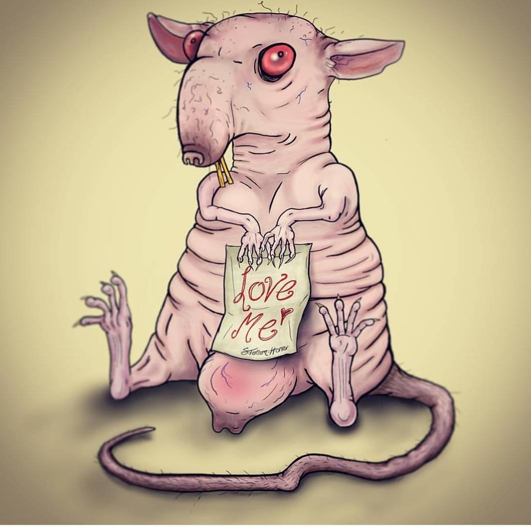 Крыса акварелью