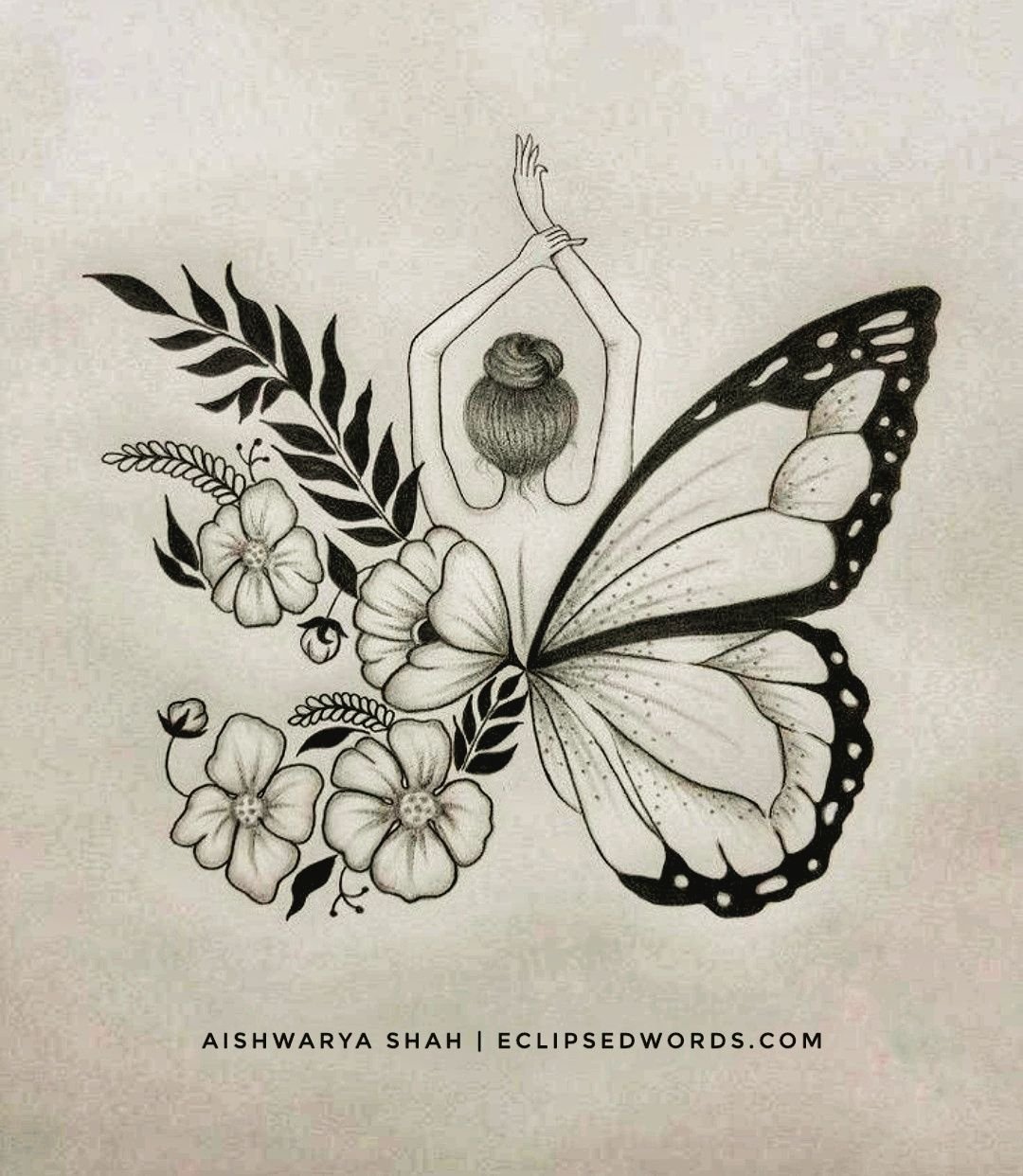 Бабочка карандашом