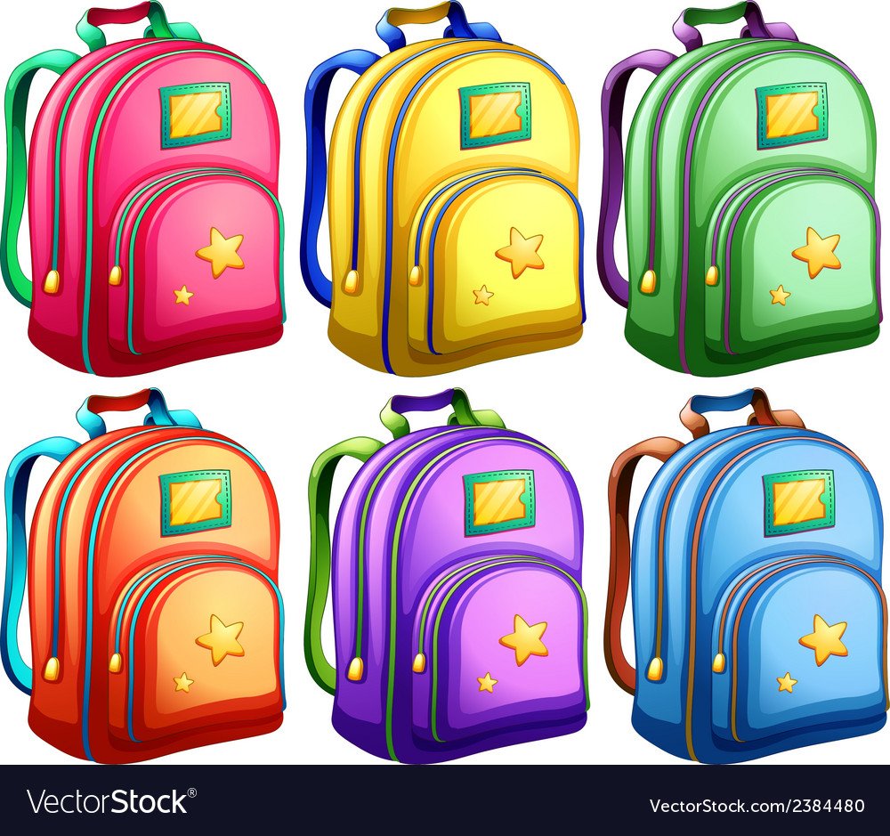 Рюкзак школьный на белом фоне