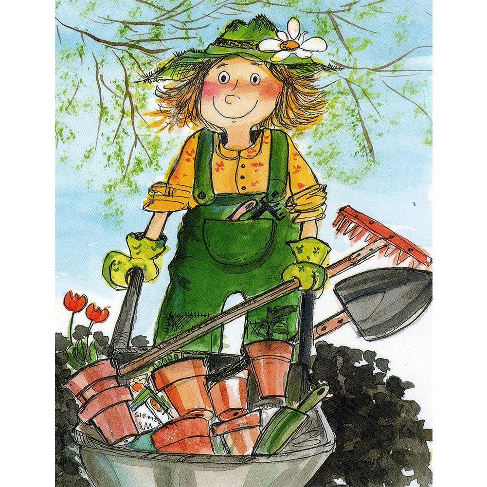 Смешная бабушка на даче