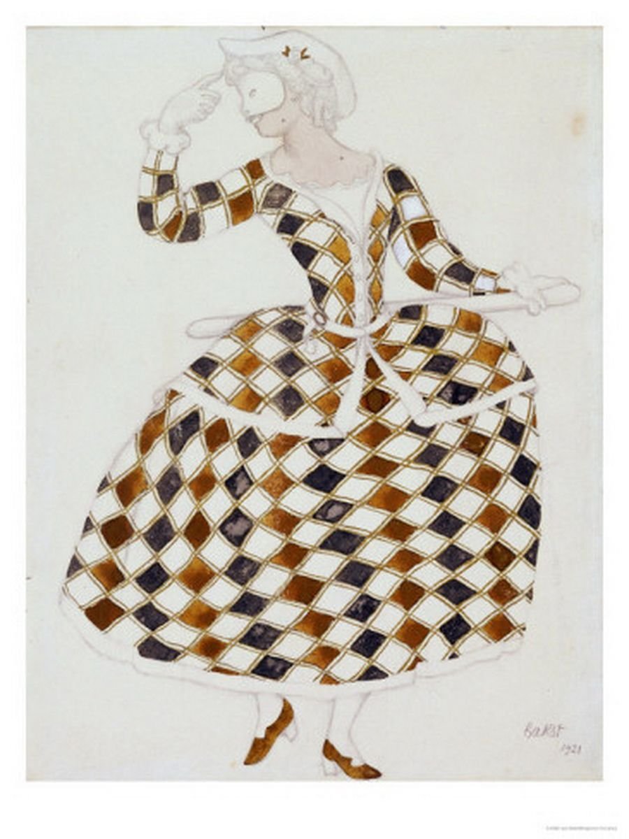 Эскиз костюма к балету "спящая красавица" 1921 Бакст