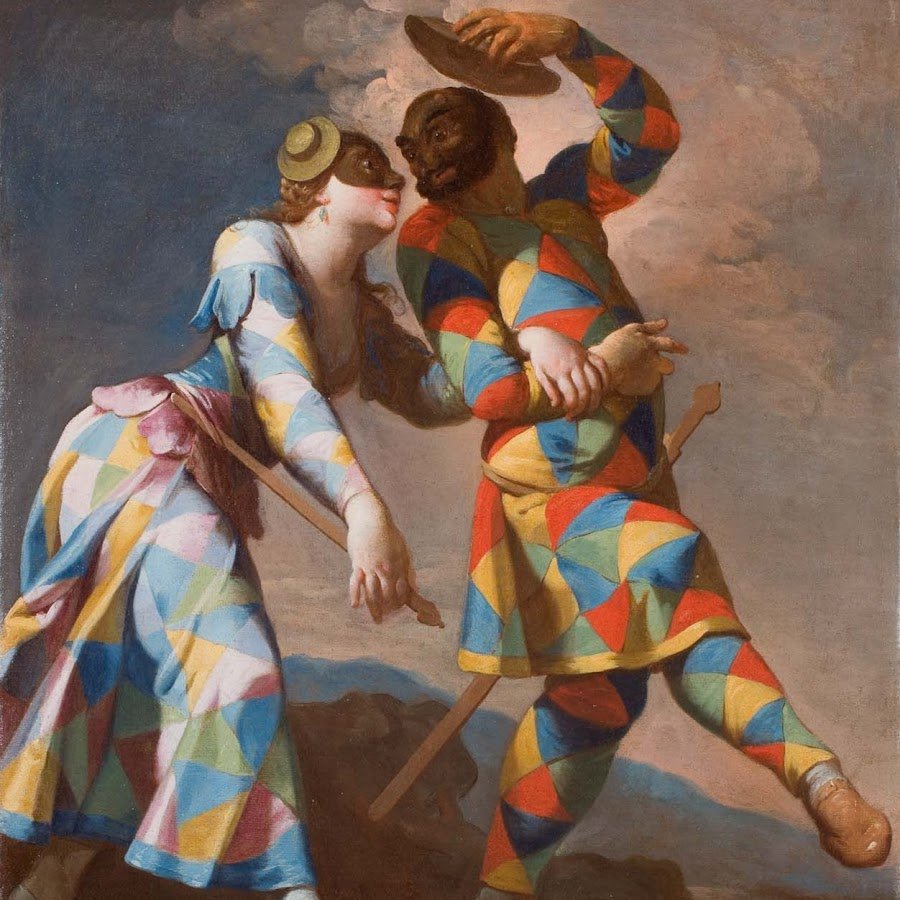 Шут клоун Арлекин Коломбина