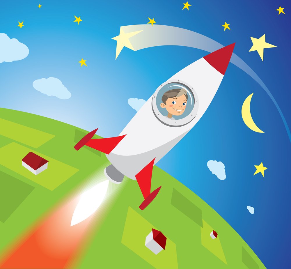 Космическая ракета в космосе