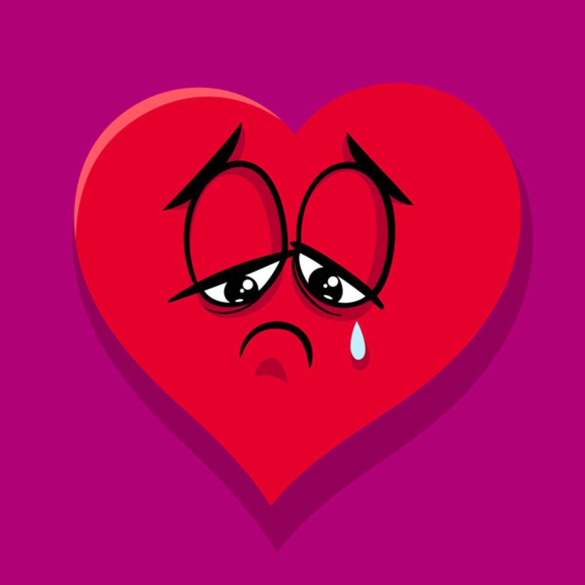 Плачущее разбитое сердце