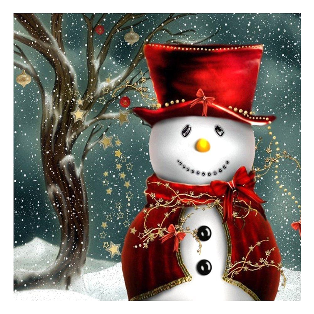 Красивая открытка со снеговиком