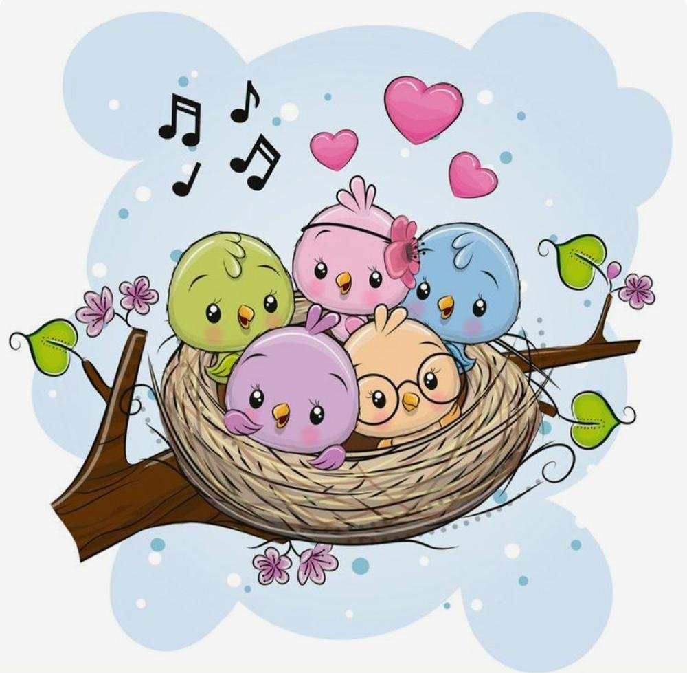 Милый птенец в гнезде