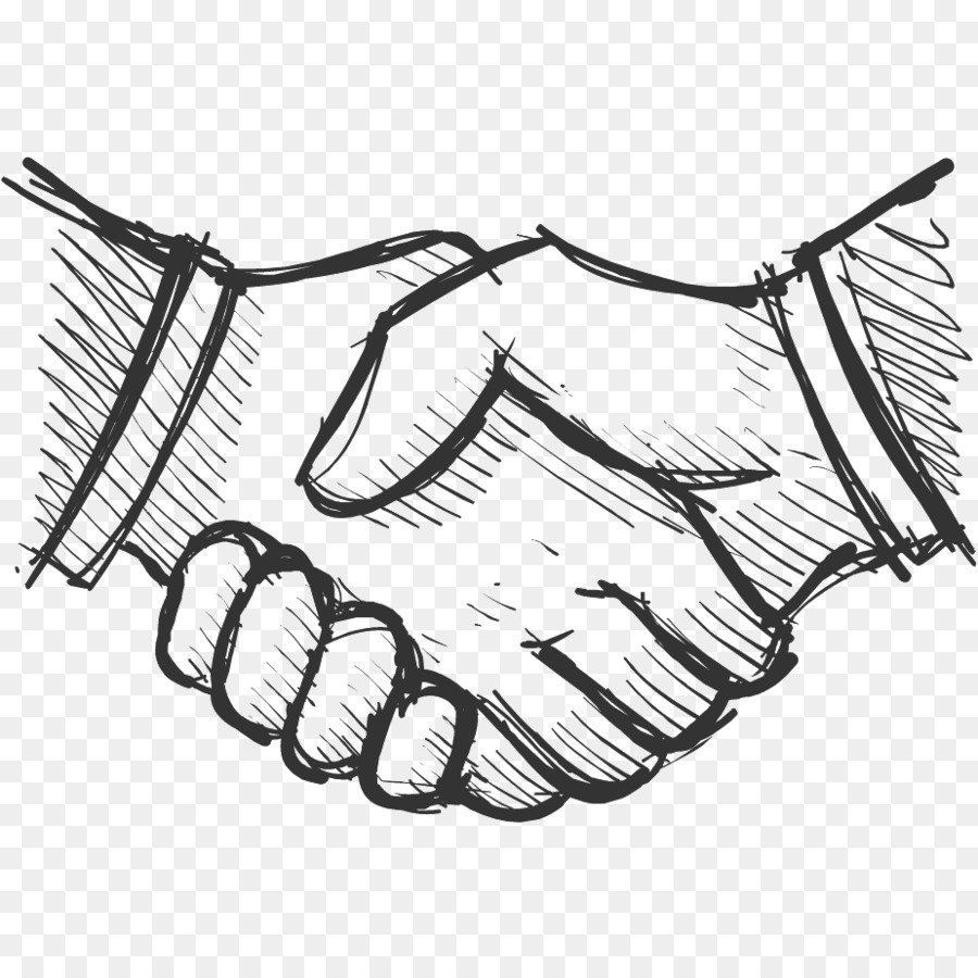 Рукопожатие черно белое