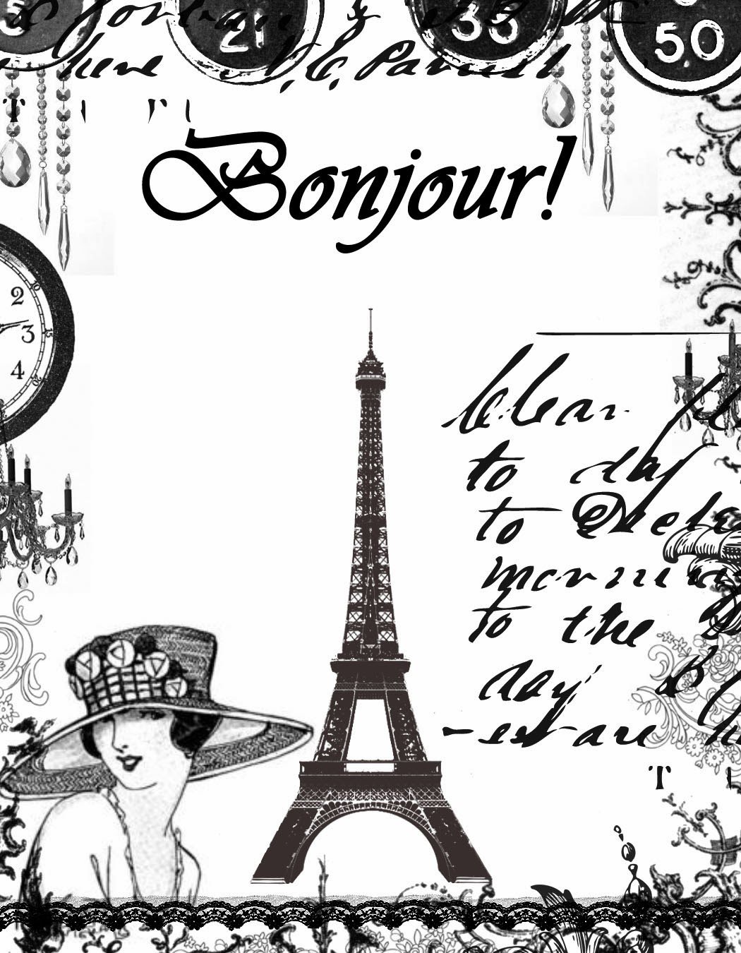 Надписи Париж в винтажном стиле