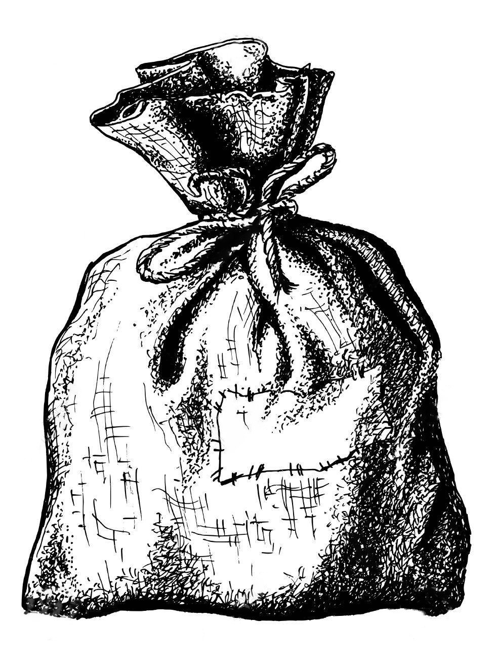 Красный подарочный мешок мультяшный