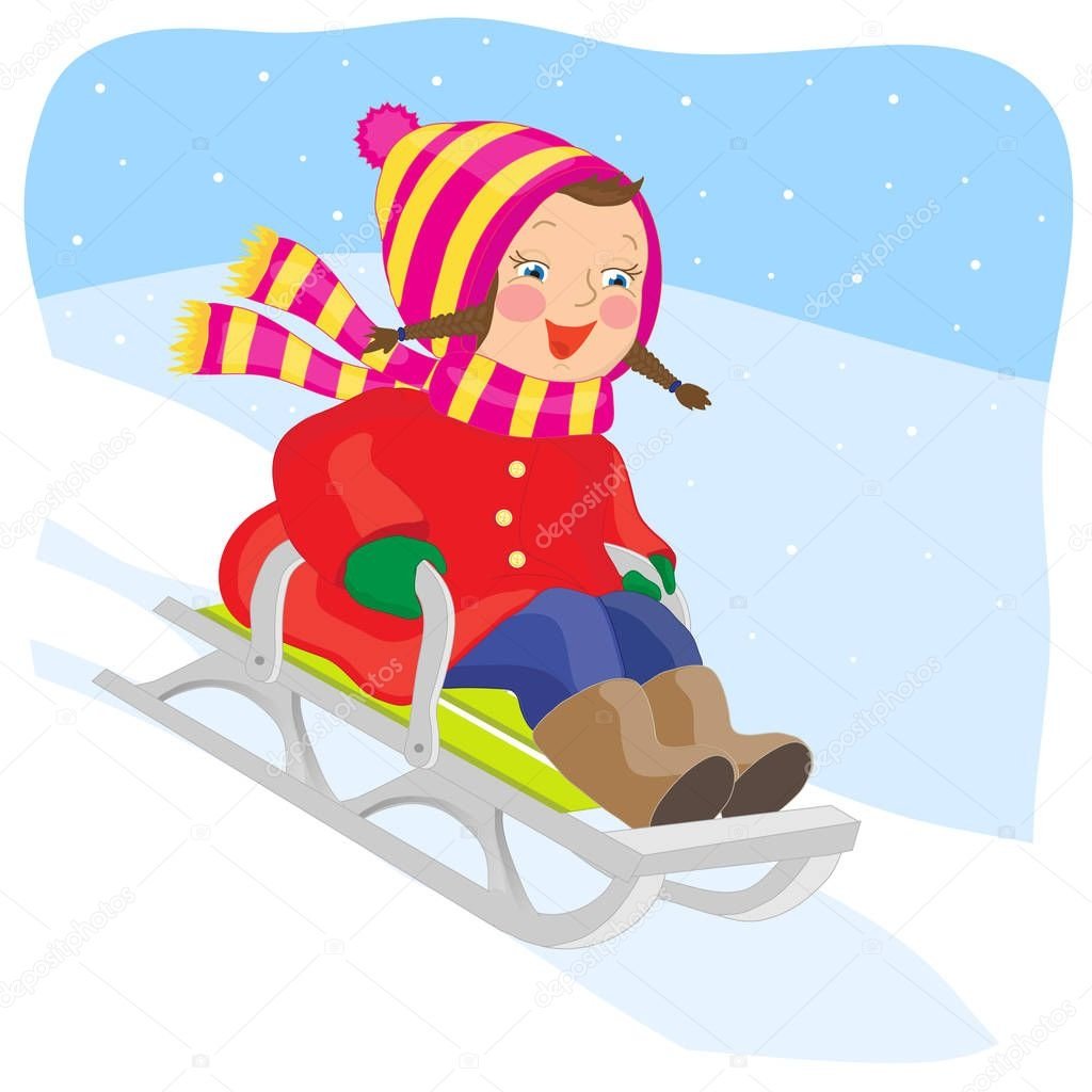 Изображение веселых санок