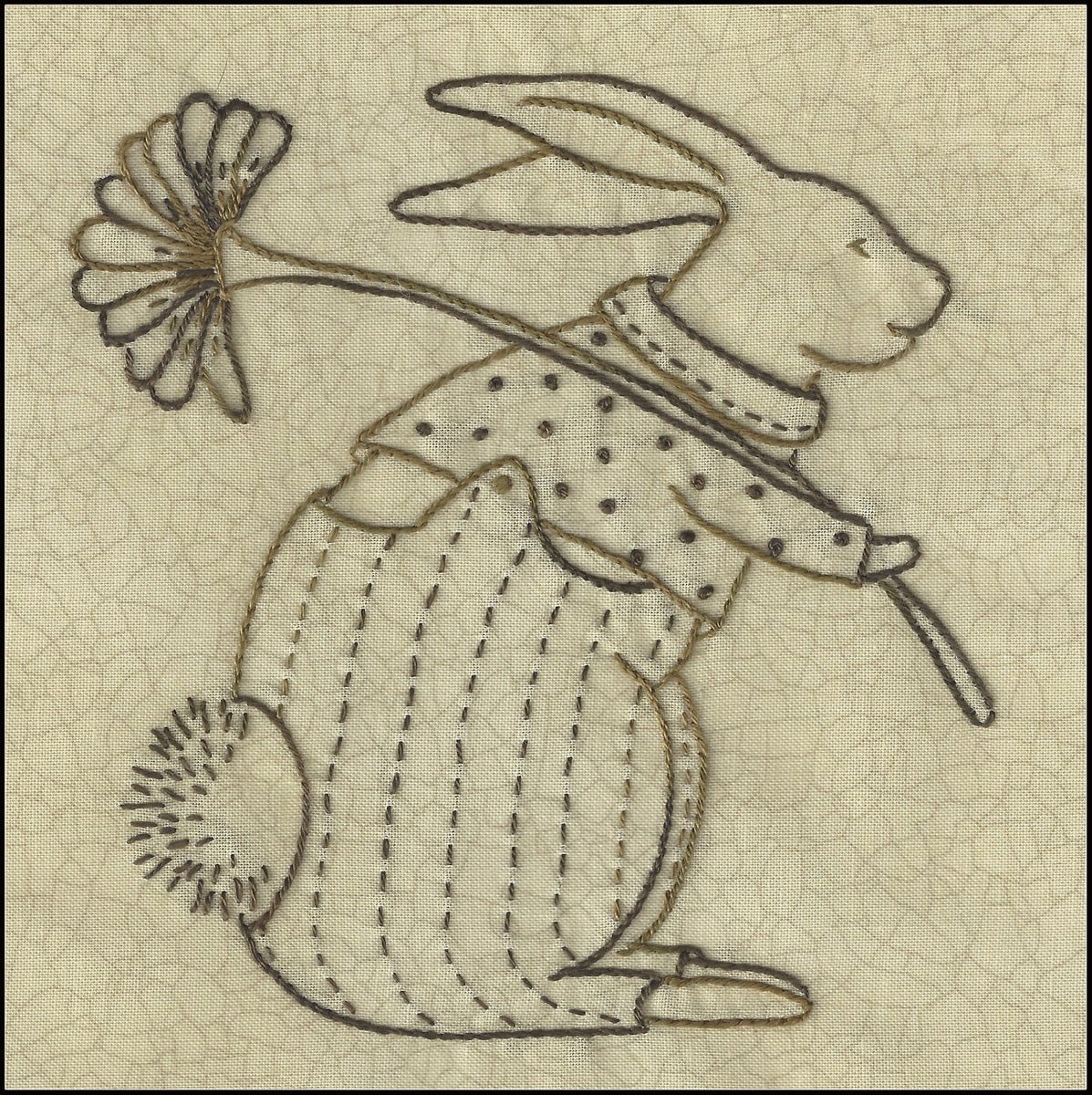 Кролики в стиле примитив вышивка