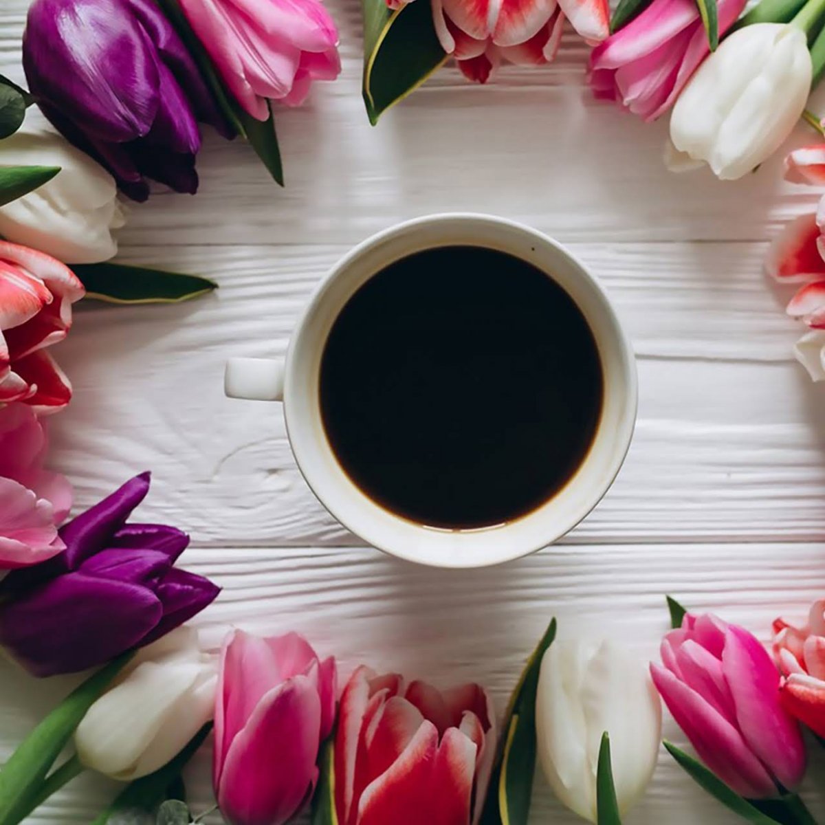 Кофе и цветы