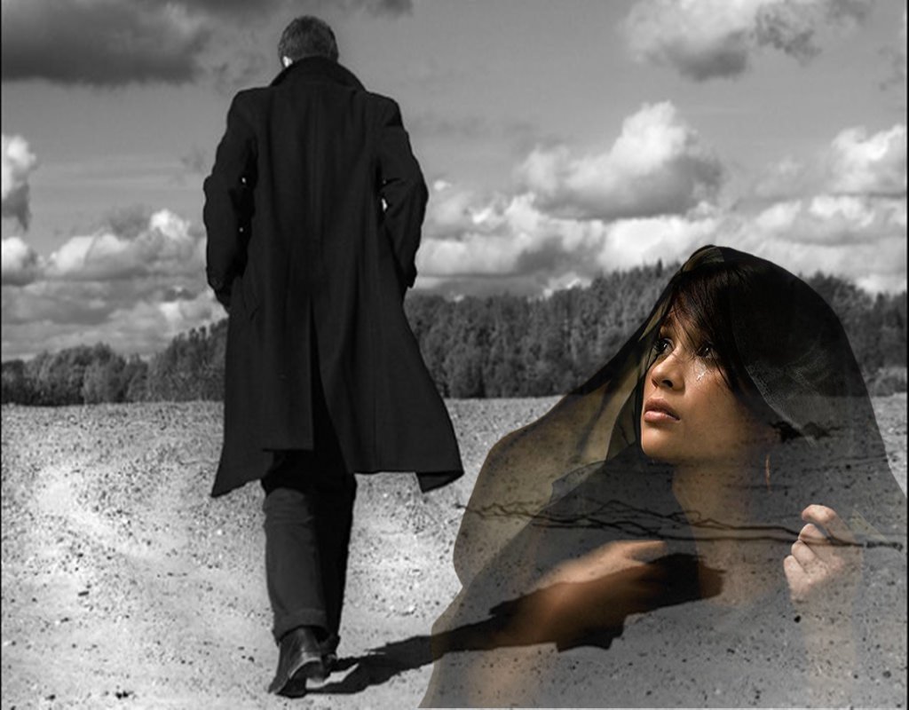 Женщина уходит от мужчины