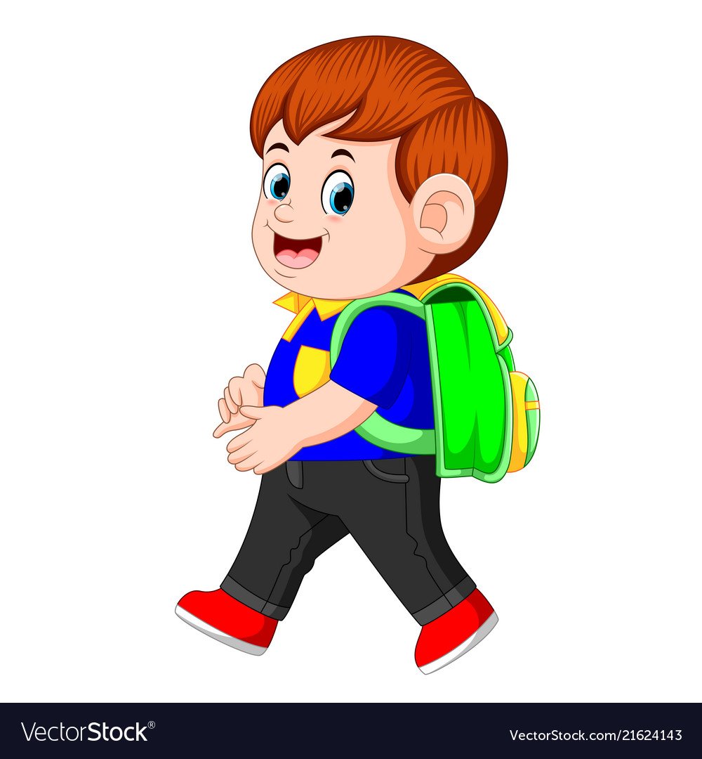 Ученик с портфелем для детей