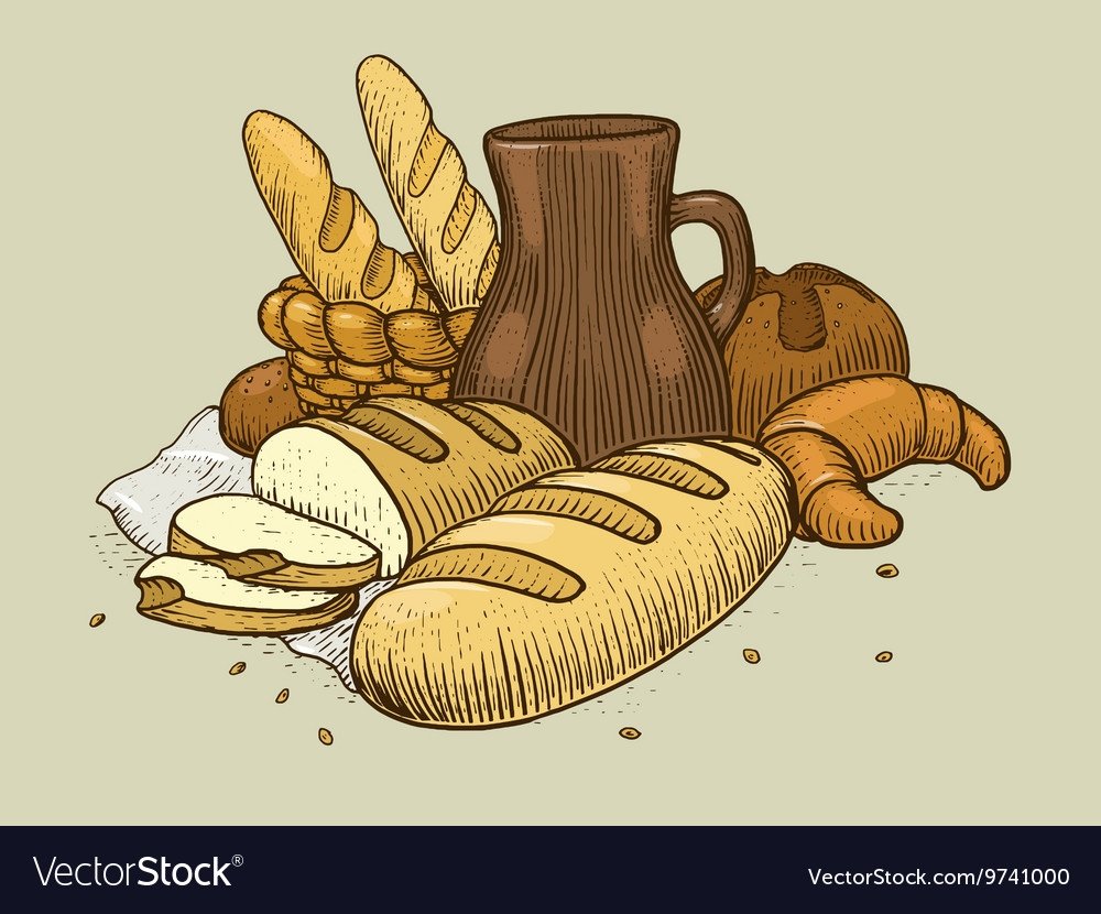 Рисунки мучные и хлебобулочные изделия: