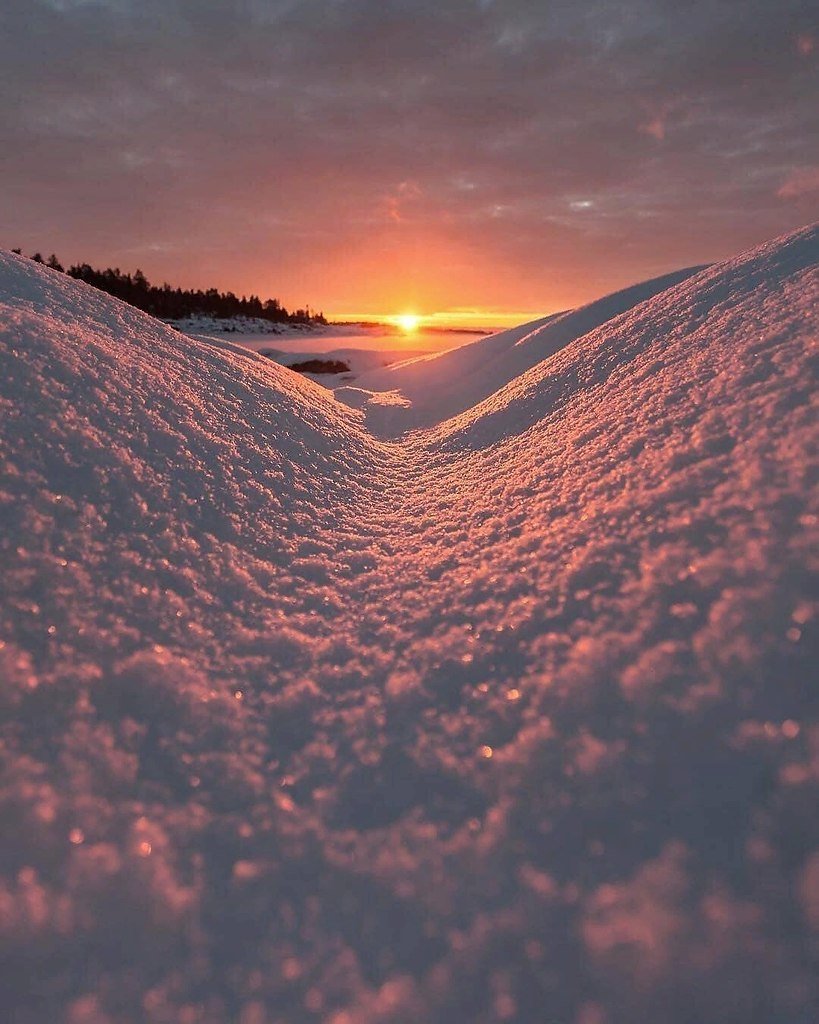 Закат зимой