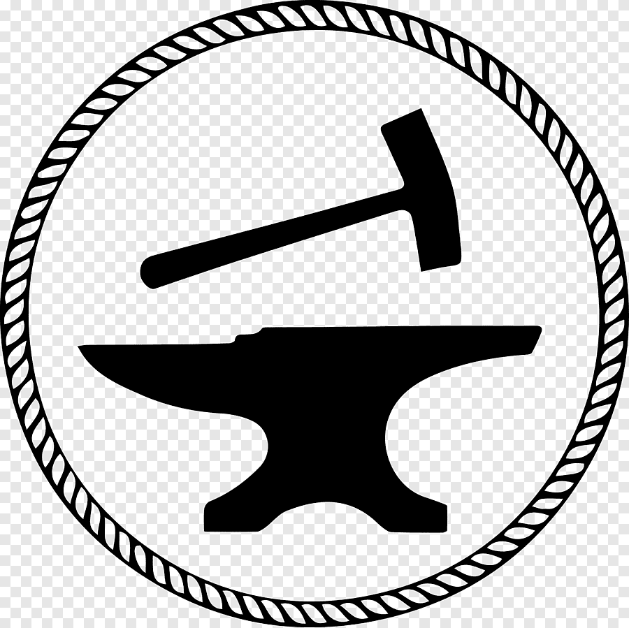 Силуэт кузнеца с молотом