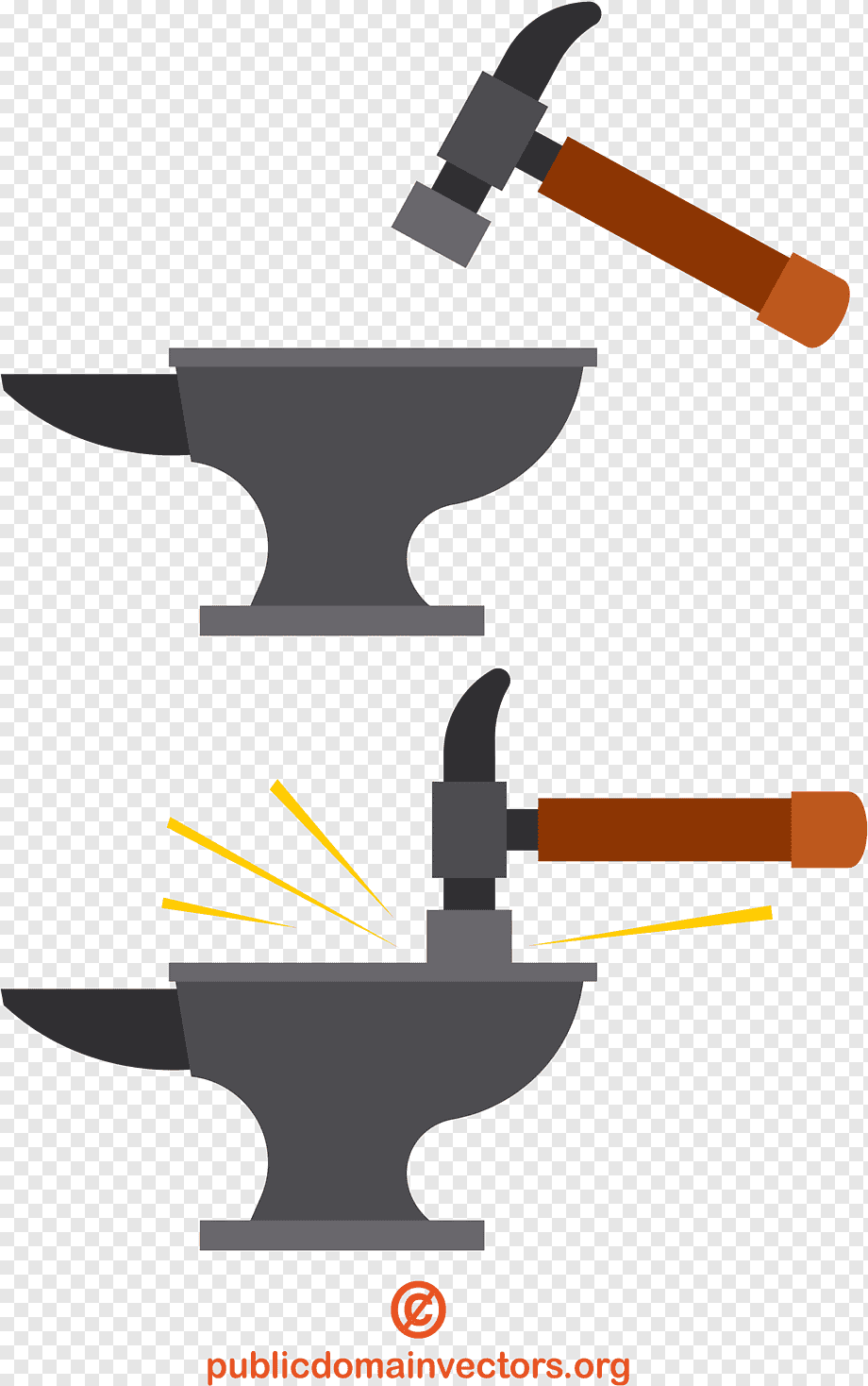 Силуэт кузнеца с молотом