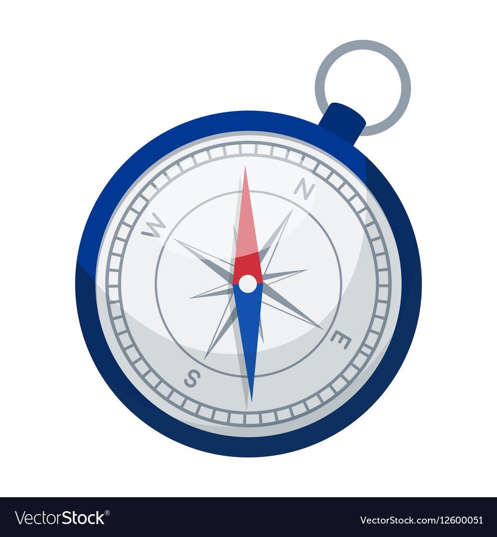 Компас на белом фоне нарисованный