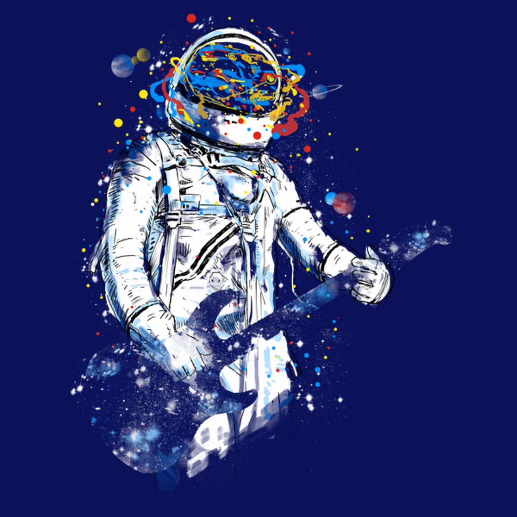 Космонавт с гитарой в космосе