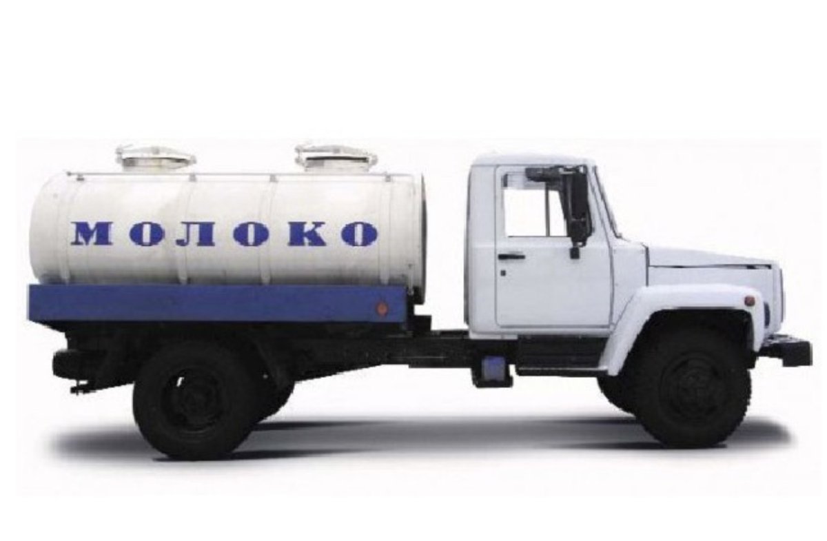 Молоковоз на белом фоне