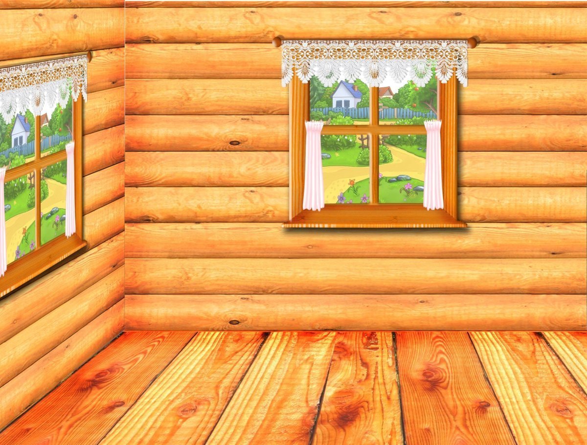 Деревянная изба внутри