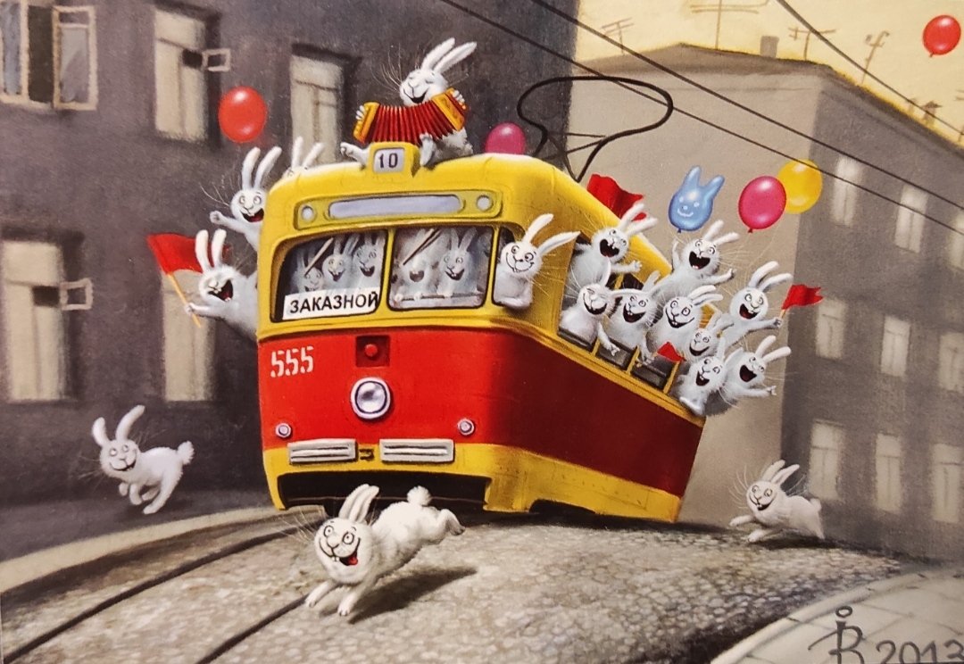 Уходящий поезд зимой