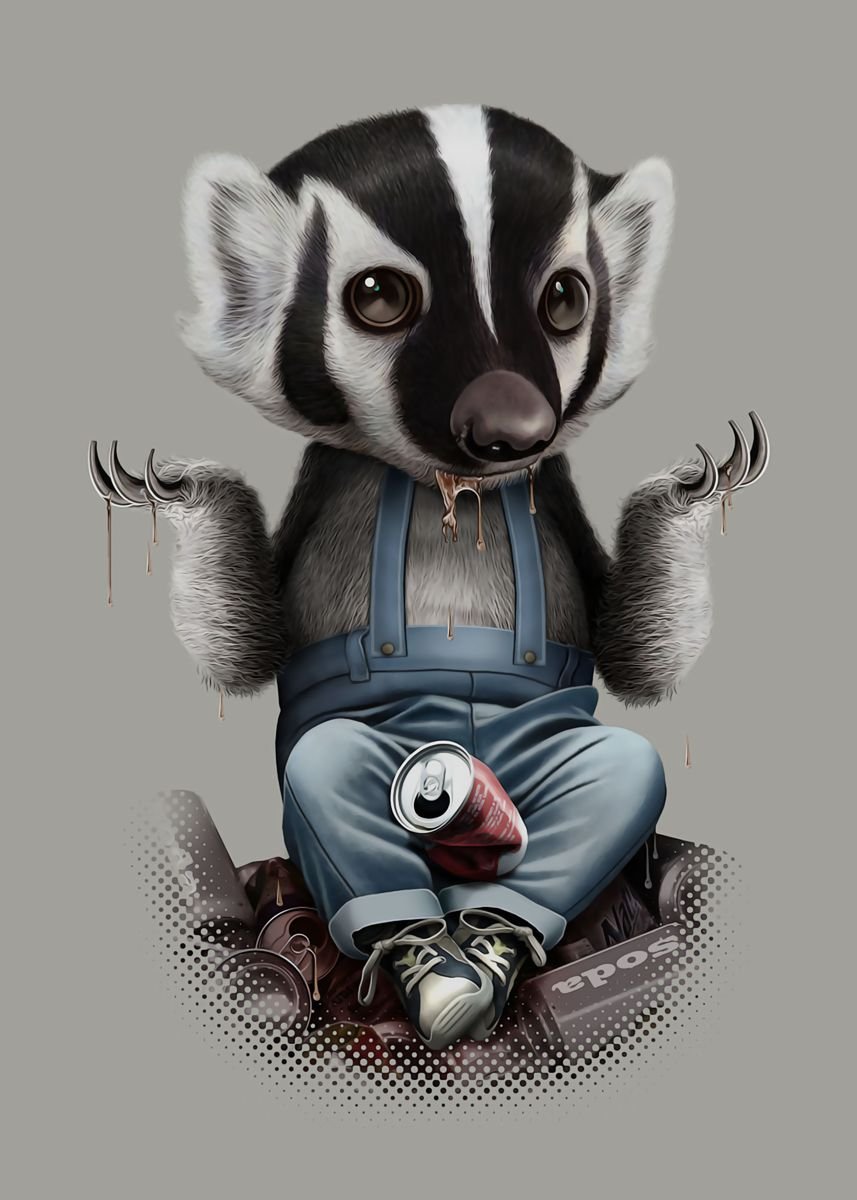 Медоед животное арт