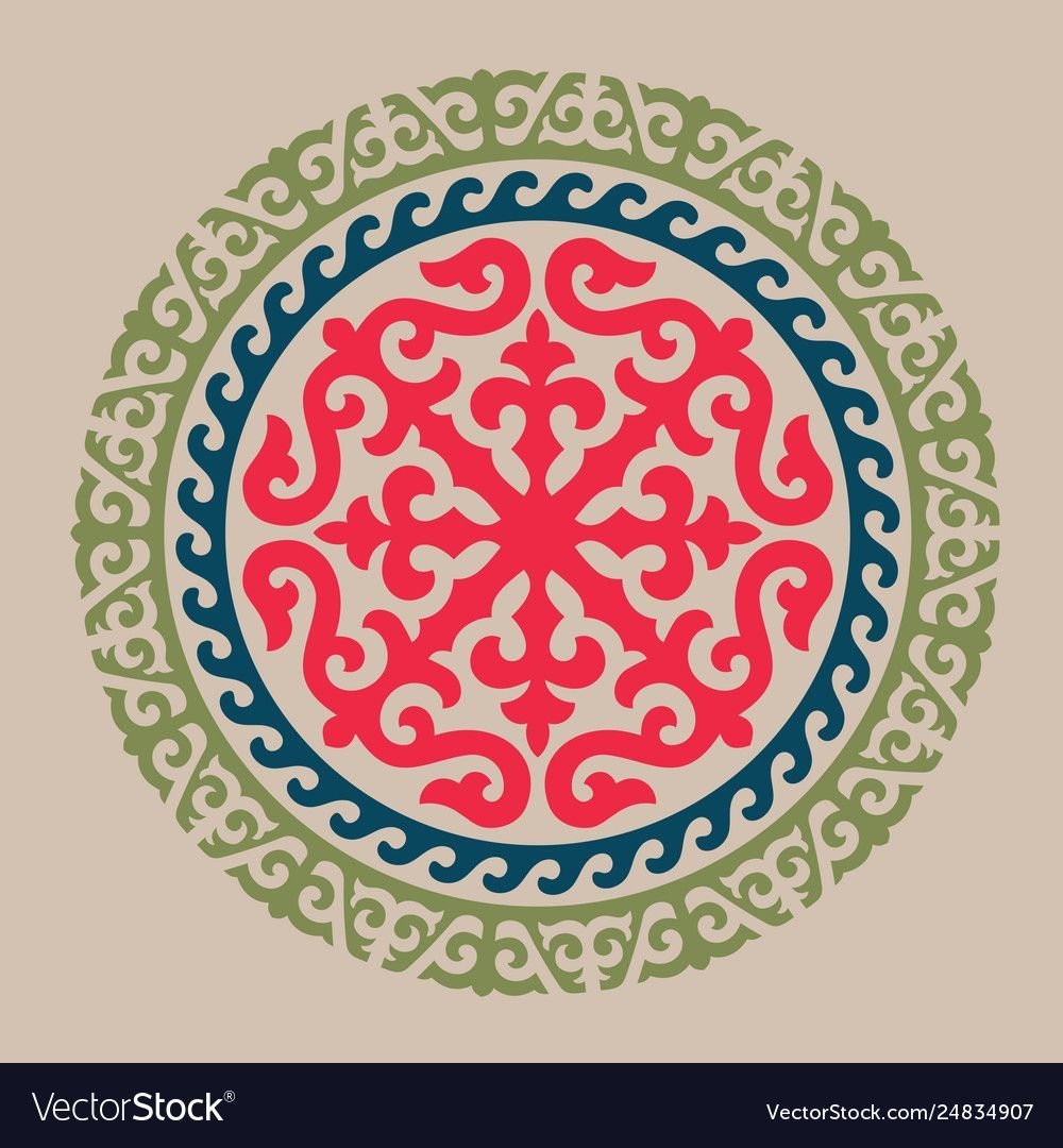 Кыргызстан национальный орнамент вектор