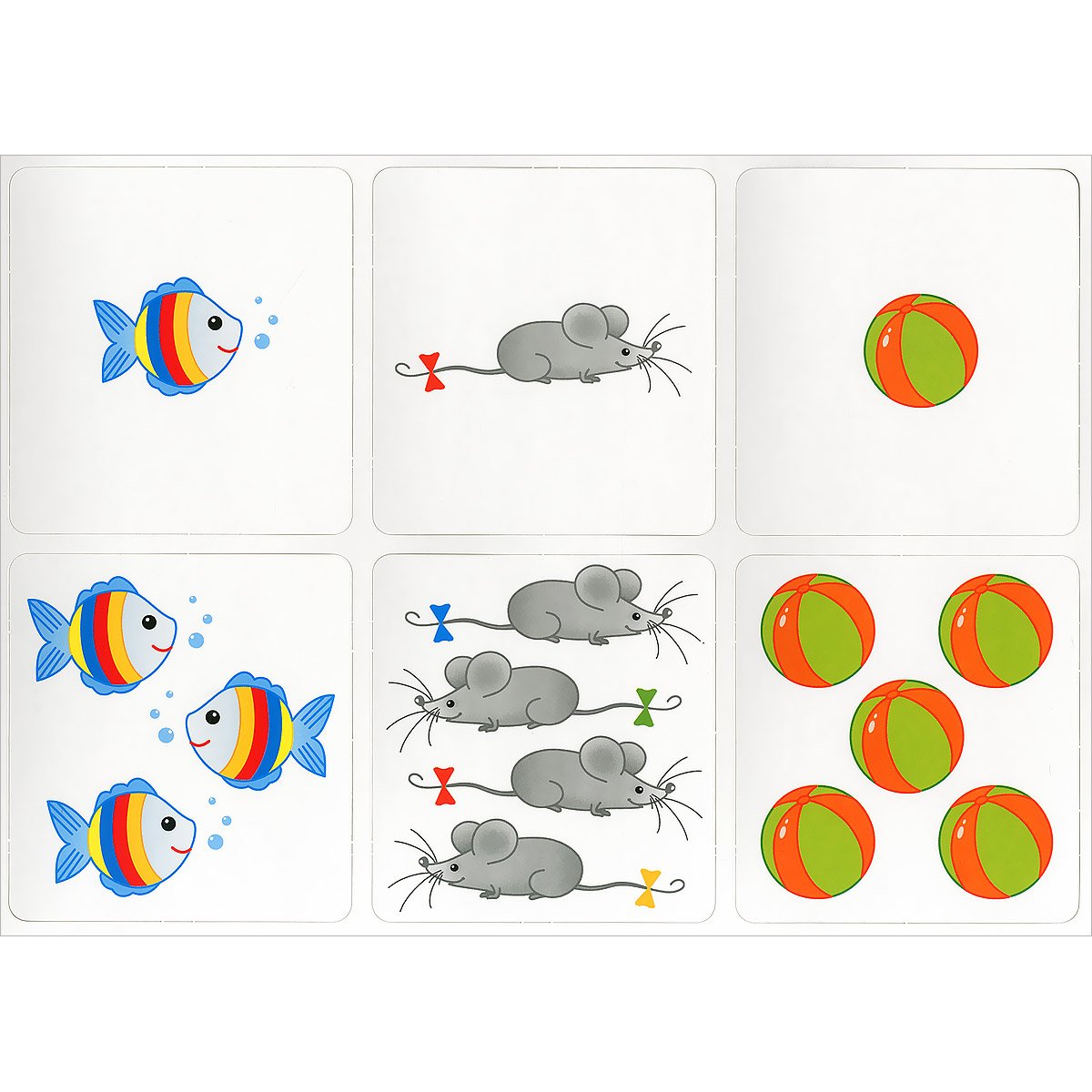 Обучающие карточки один много