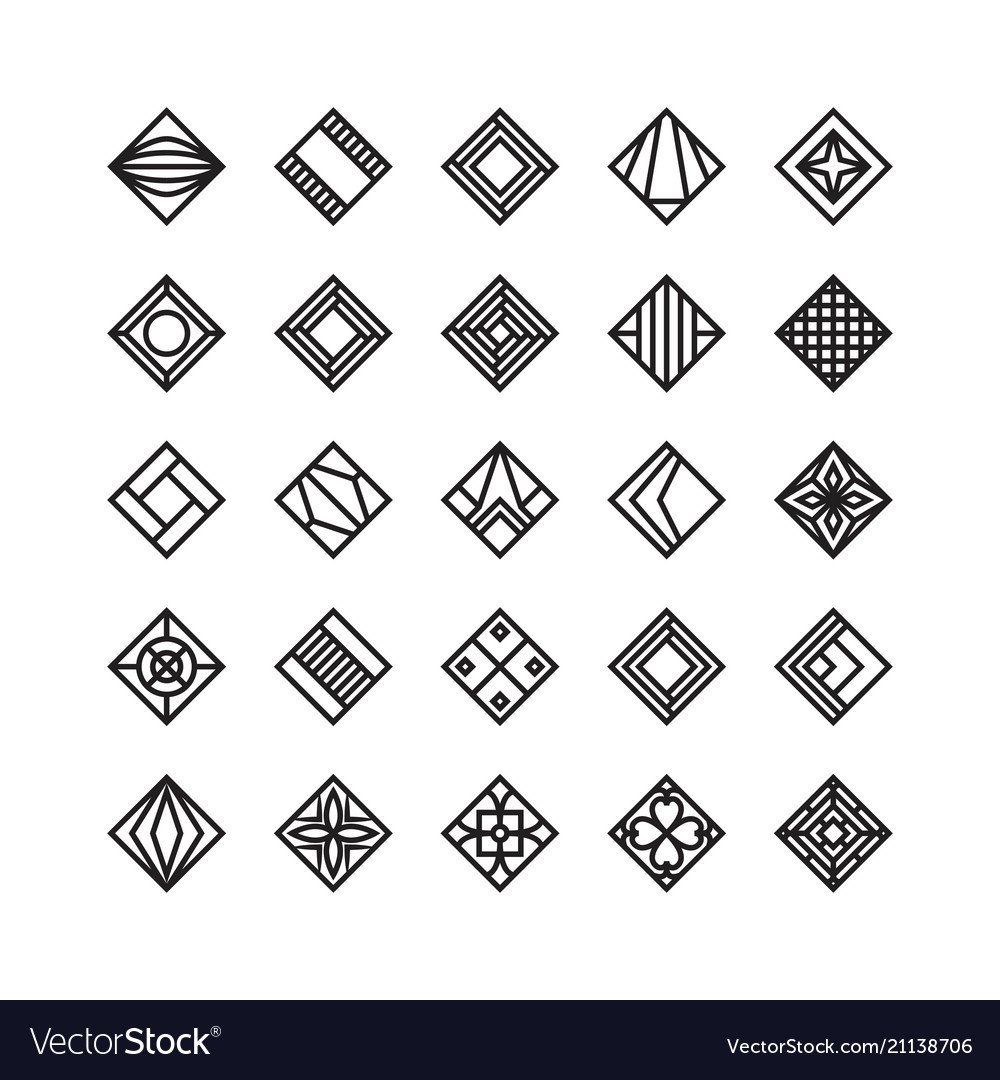 Монограмма многоугольная ромб вектор