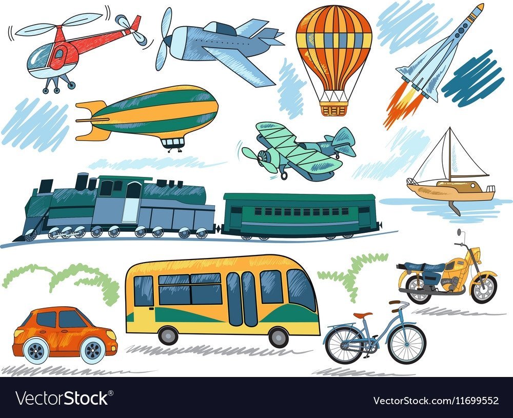 Транспорт для садика векторный