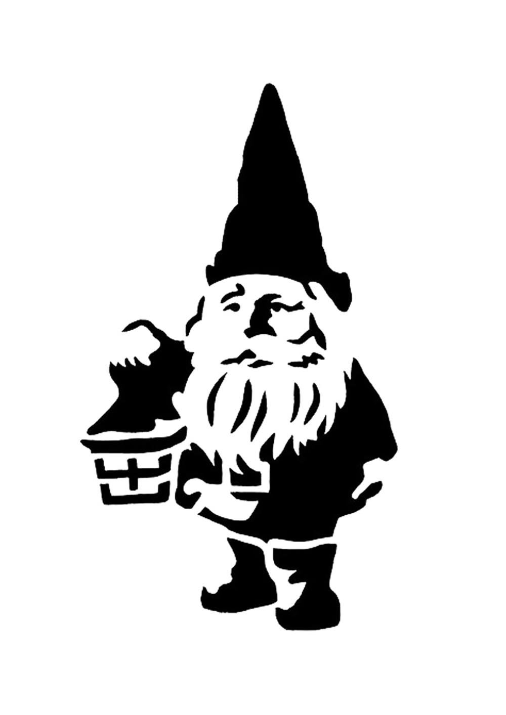 Новогодний гномик контур
